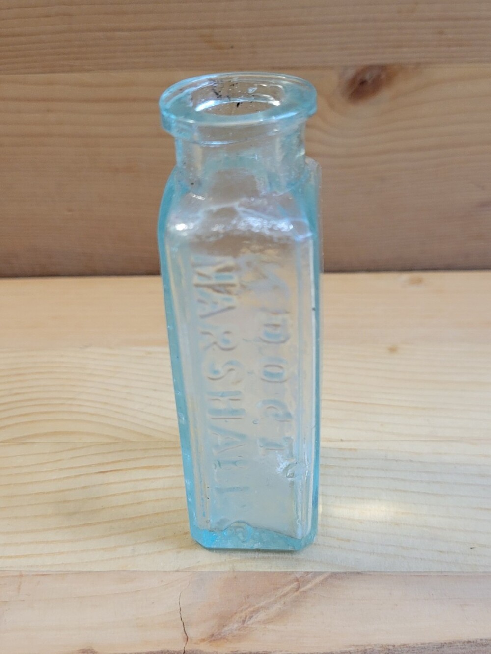 Antique 1860s Dr Doct Marshall’s Snuff Bottle Open Pontil Rolled Lip Whittled